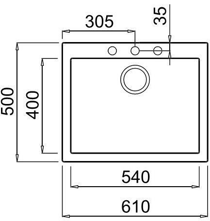 Granitový dřez ELLECI QUADRA 110 G40