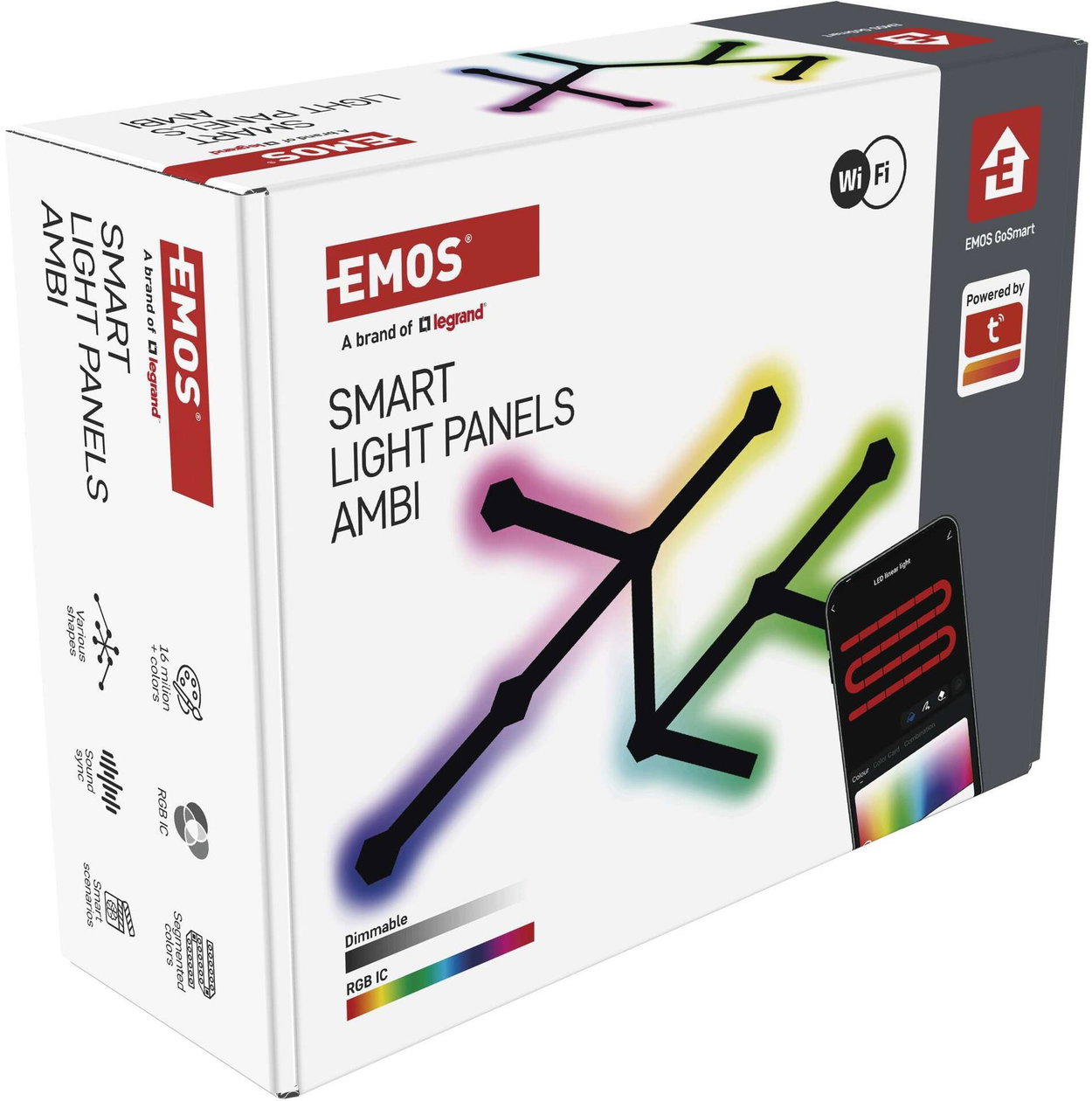 Modular Light EMOS GoSmart LED Lines black, 9 parts, 34 W, RGBIC dimmable, Wi-Fi