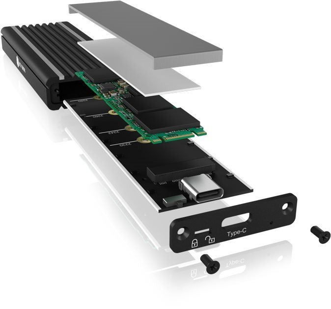 Externes Gehäuse ICY BOX IB-1824ML-C31, USB Type-C Gehäuse für M.2 NVMe SSD – RGB