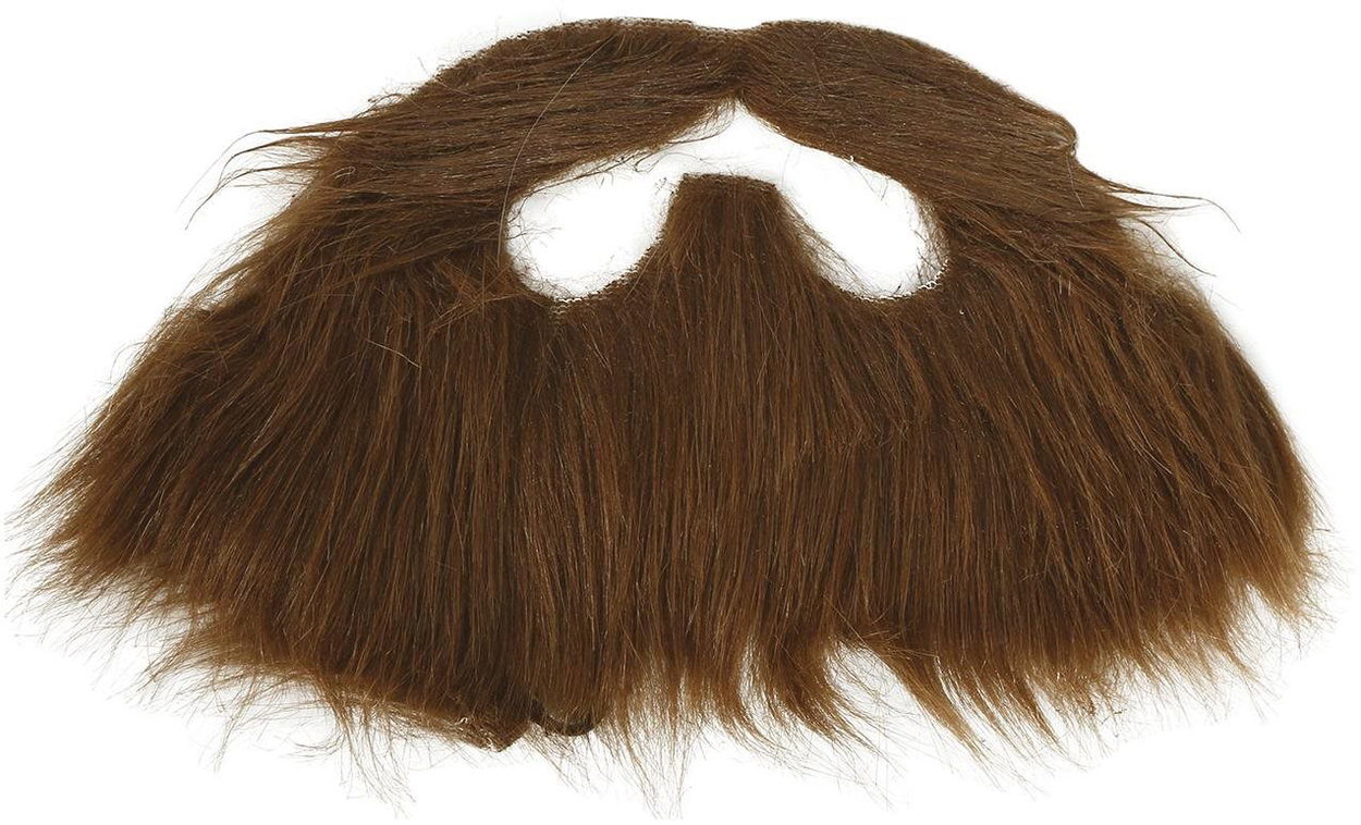 Costume accessory Guirca Brown beard with moustache on rubber