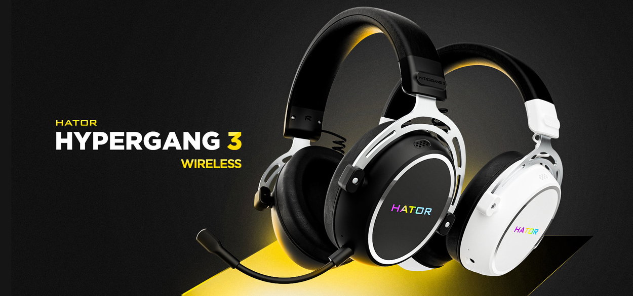 Gaming headphones HATOR HYPERGANG 3 wireless headset, white