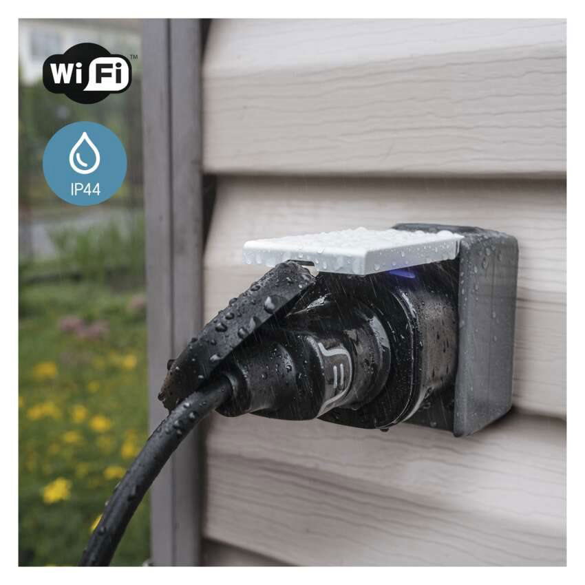 Chytrá zásuvka EMOS GoSmart WiFi venkovní zásuvka IP44 IP-3005F s časovačem