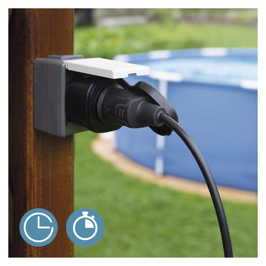 Chytrá zásuvka EMOS GoSmart WiFi venkovní zásuvka IP44 IP-3005F s časovačem