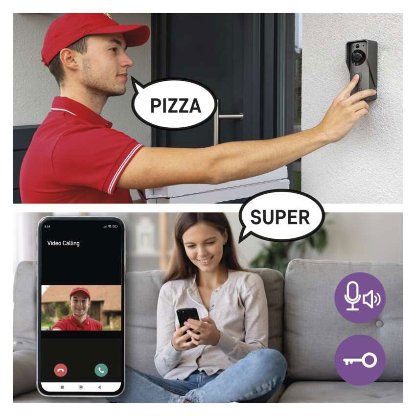 Videozvonek Emos GoSmart Domovní bezdrátový videozvonek IP-09C s wifi