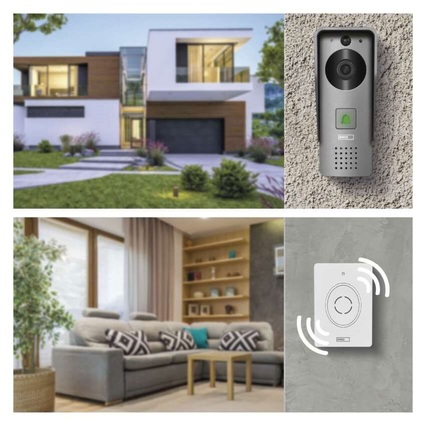 Videozvonek Emos GoSmart Domovní bezdrátový videozvonek IP-09C s wifi