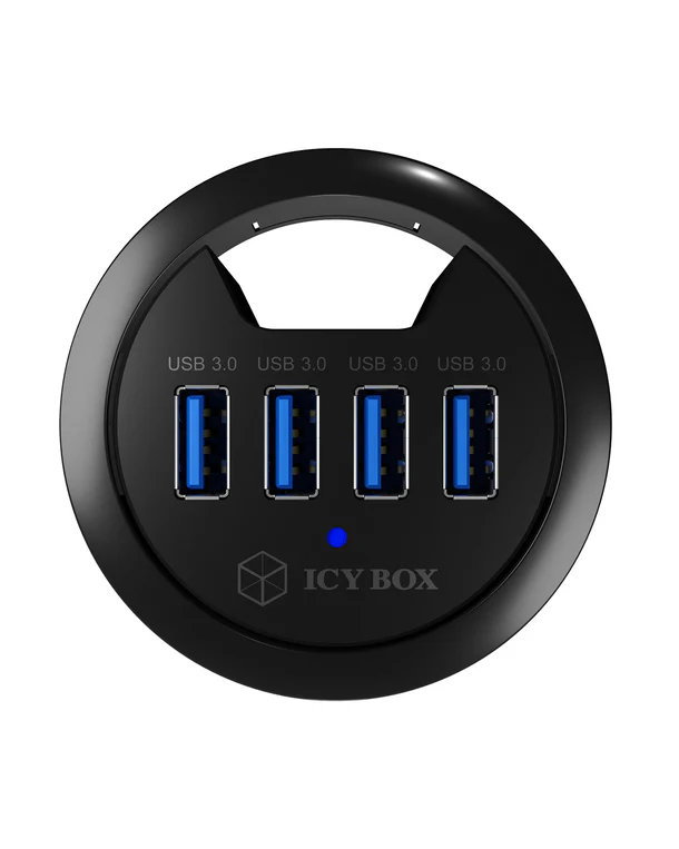 Icy Box IB-HUB1403 in-desk USB hub with 4 ports