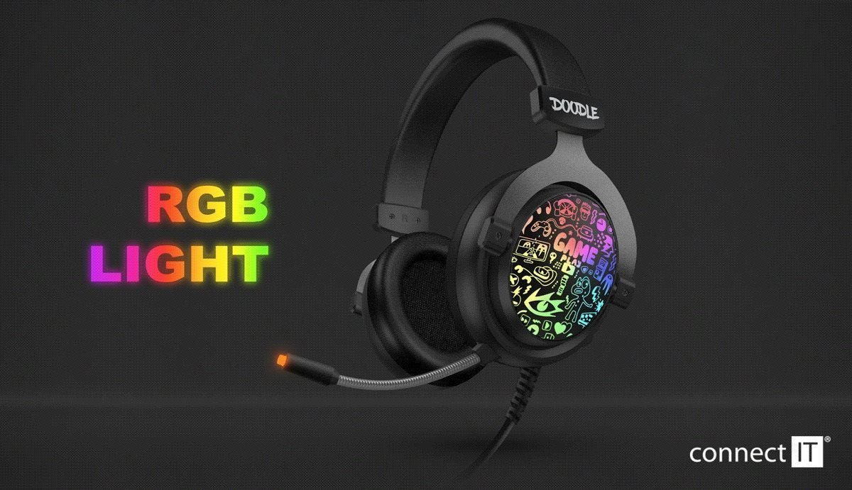 CONNECT IT DOODLE RGB CHP-6501-BK Gaming Headset Black