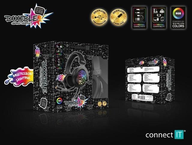 CONNECT IT DOODLE RGB CHP-6501-BK Gaming Headset Black