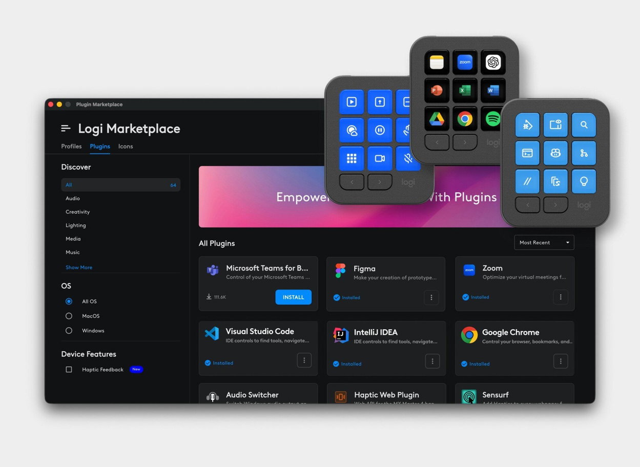 Logitech MX Keypad Stream Deck, Graphite