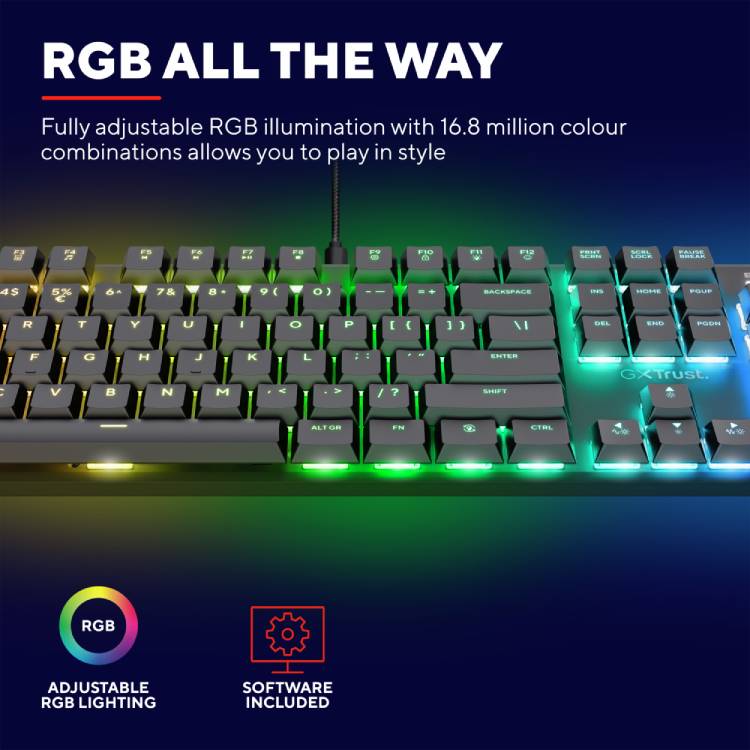 Trust GXT 866 Torix RGB gaming keyboard