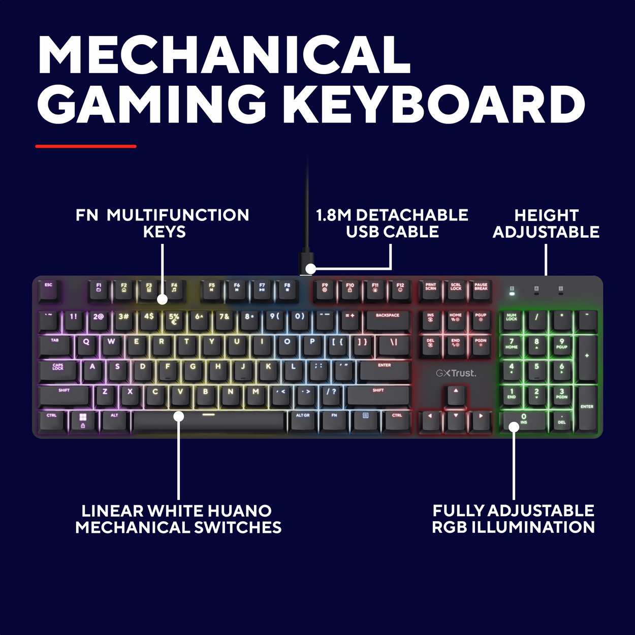 Trust GXT871 ZORA Mechanical gaming keyboard - CZ/SK
