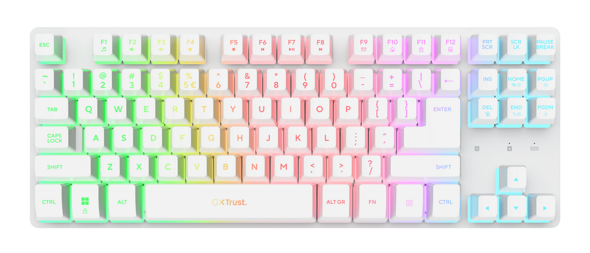 Trust GXT831W THADO TKL Wireless Gaming Keyboard White gamer billentyűzet - US