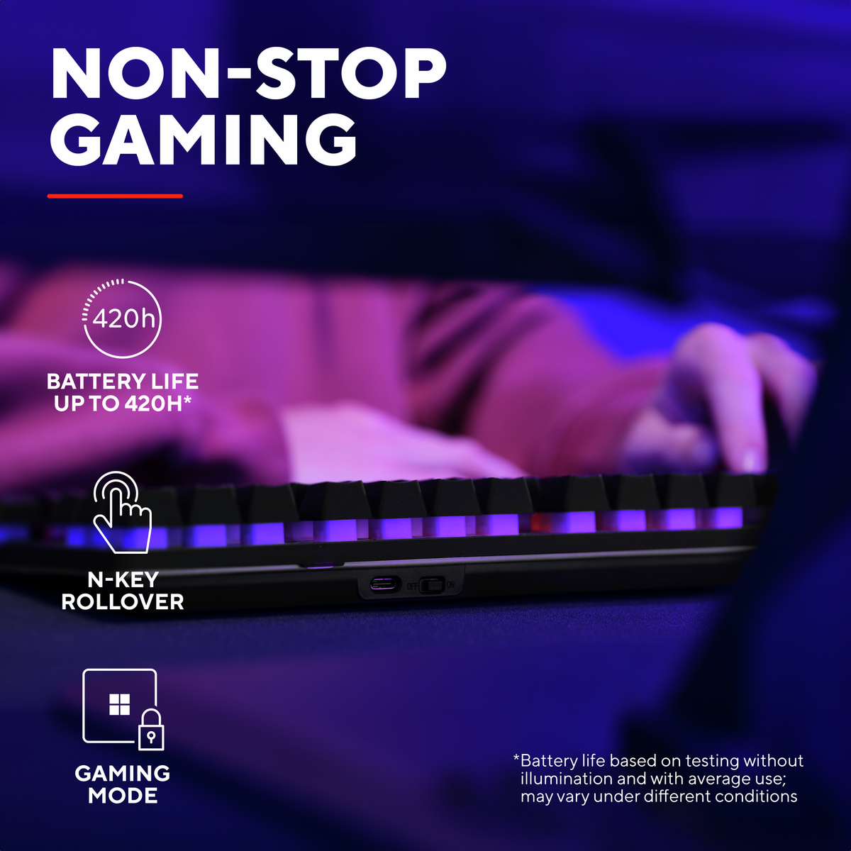 Trust GXT831 THADO TKL wireless gaming keyboard - US
