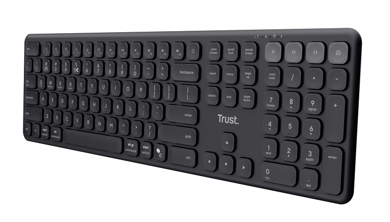 Trust VAIYA Multidevice Rechargeable Keyboard - US wireless keyboard