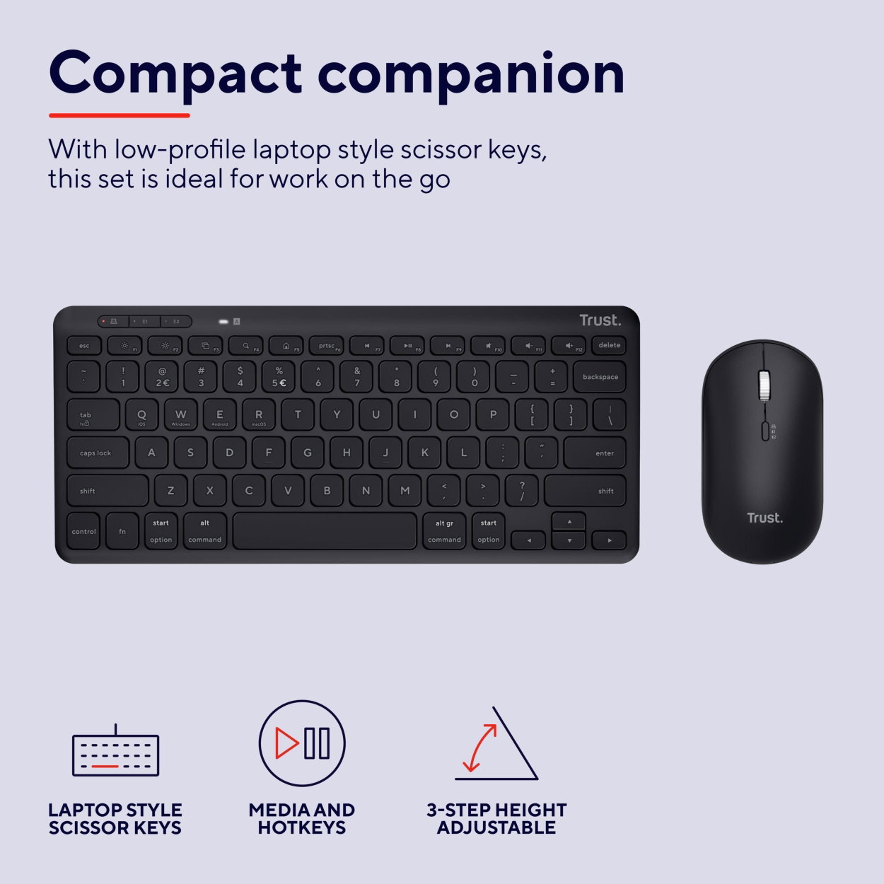 Trust LYRA Wireless Keyboard & Mouse US set