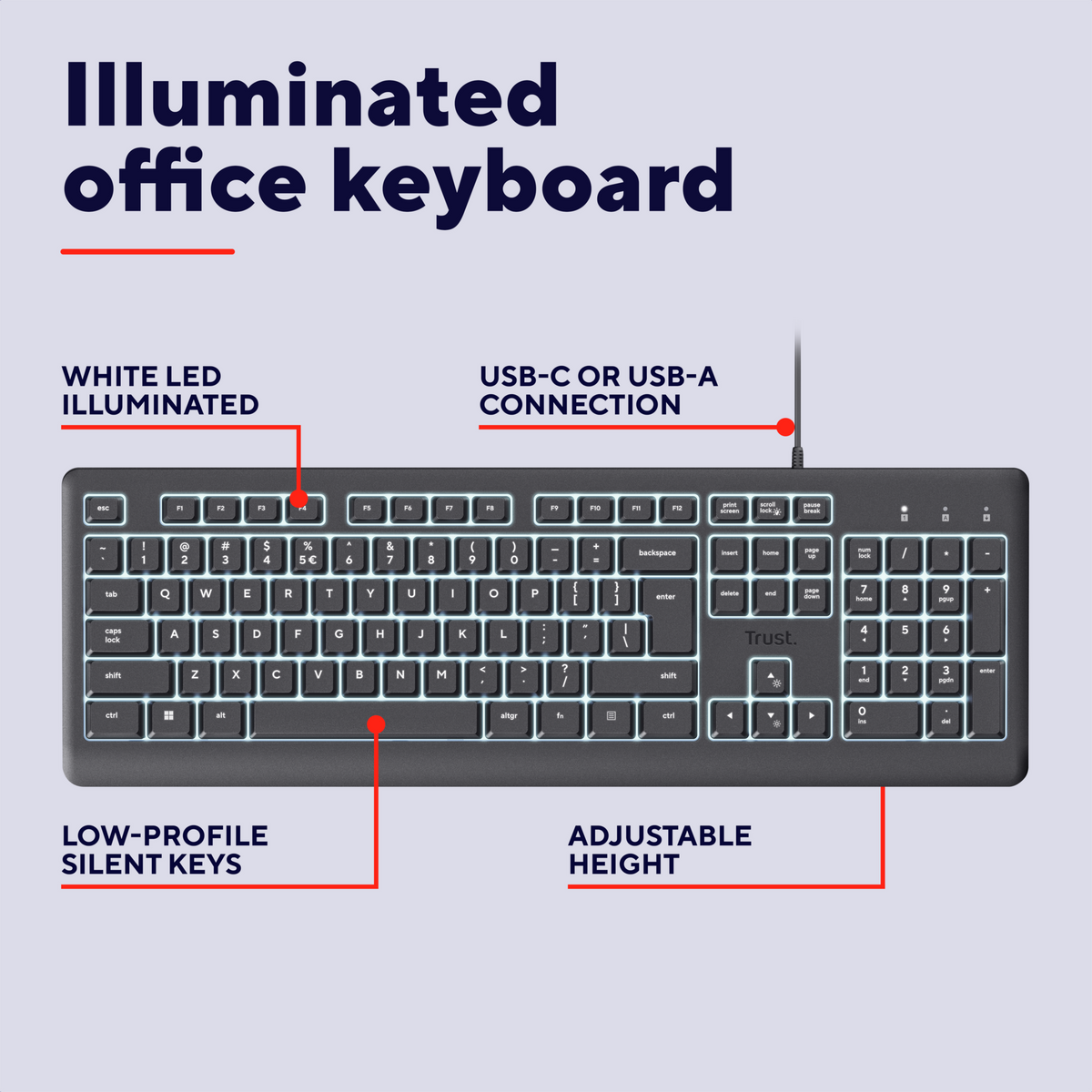 Trust PRIMO Illuminated Keyboard CZ/SK
