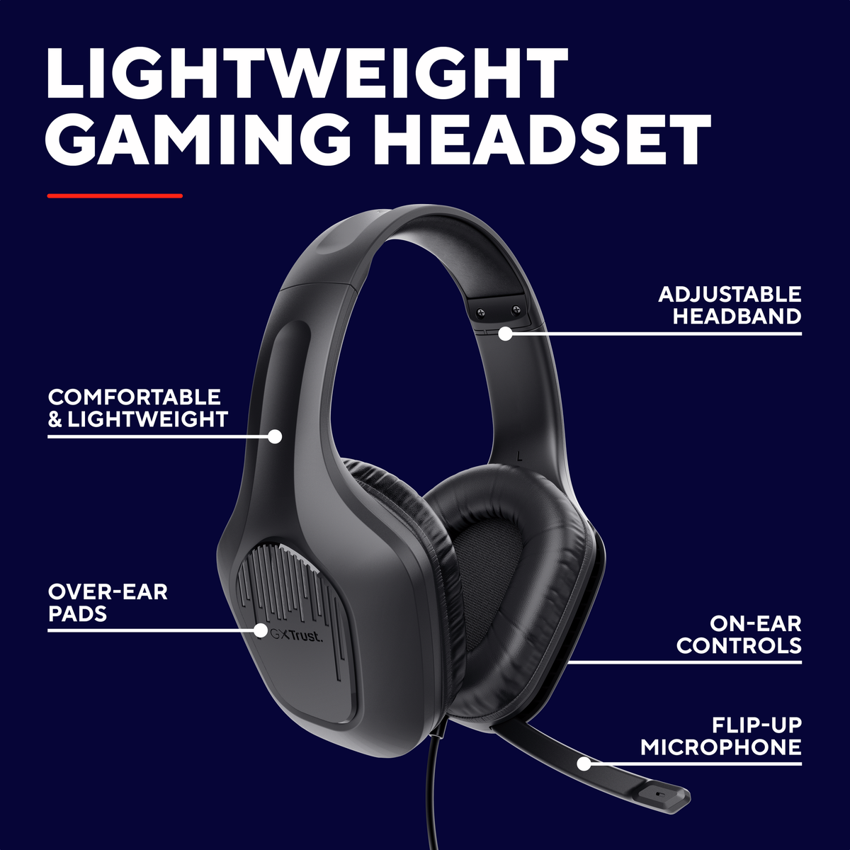 Trust GXT415 ZIROX HEADSET - black