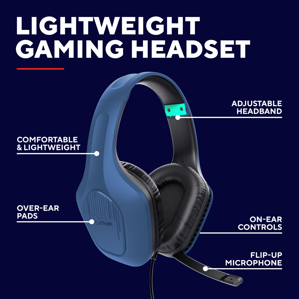 Trust GXT415B ZIROX HEADSET - blue