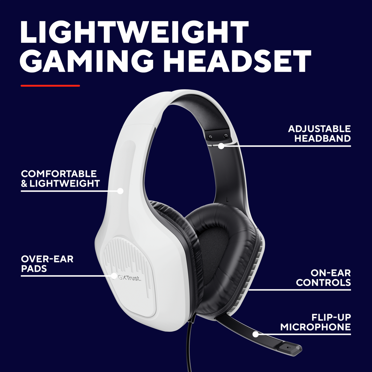 Trust GXT415W ZIROX HEADSET - white