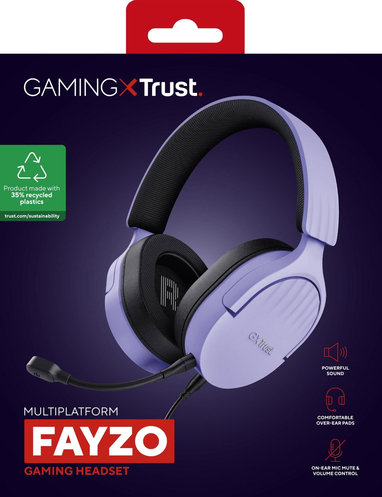 Trust GXT489P FAYZO fejhallgató lila - lila