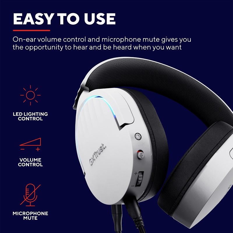 Trust GXT490 Fayzo 7.1 USB Gaming Headset White