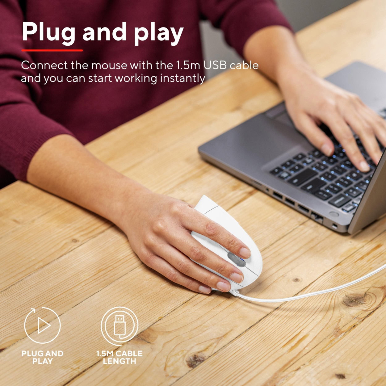 Trust VERTO Ergo Mouse White