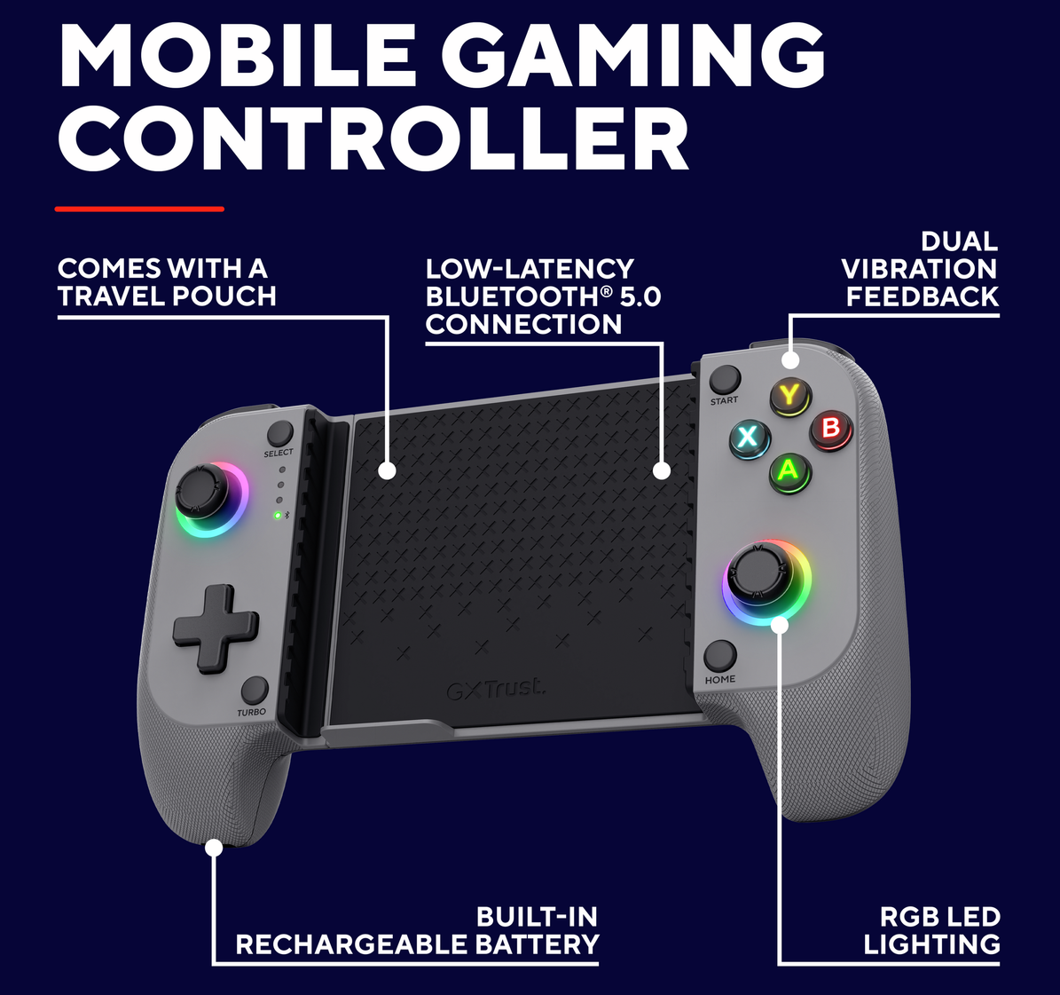 Trust GXT735G MYLOX Bluetooth Mobile Controller Grey gamepad