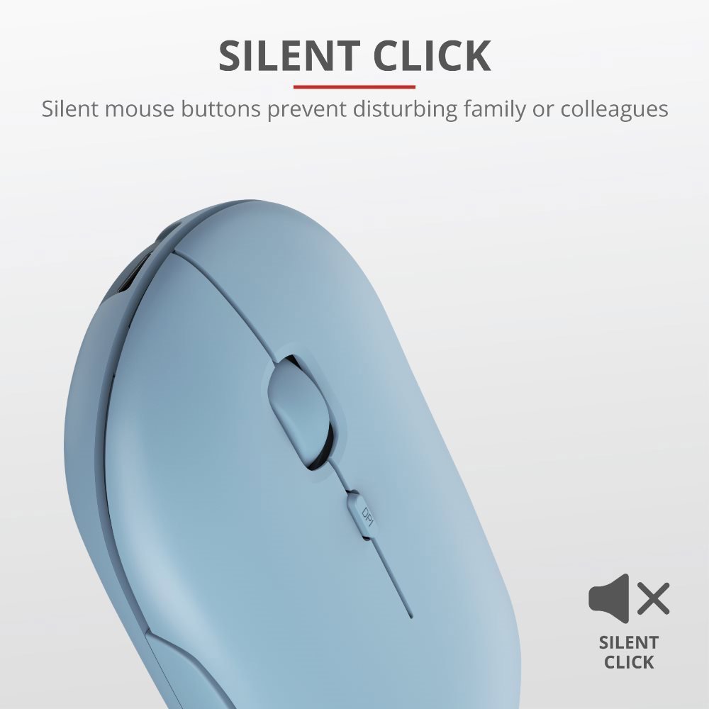 Trust PUCK Wireless BT Rechargeable Mouse - Blue
