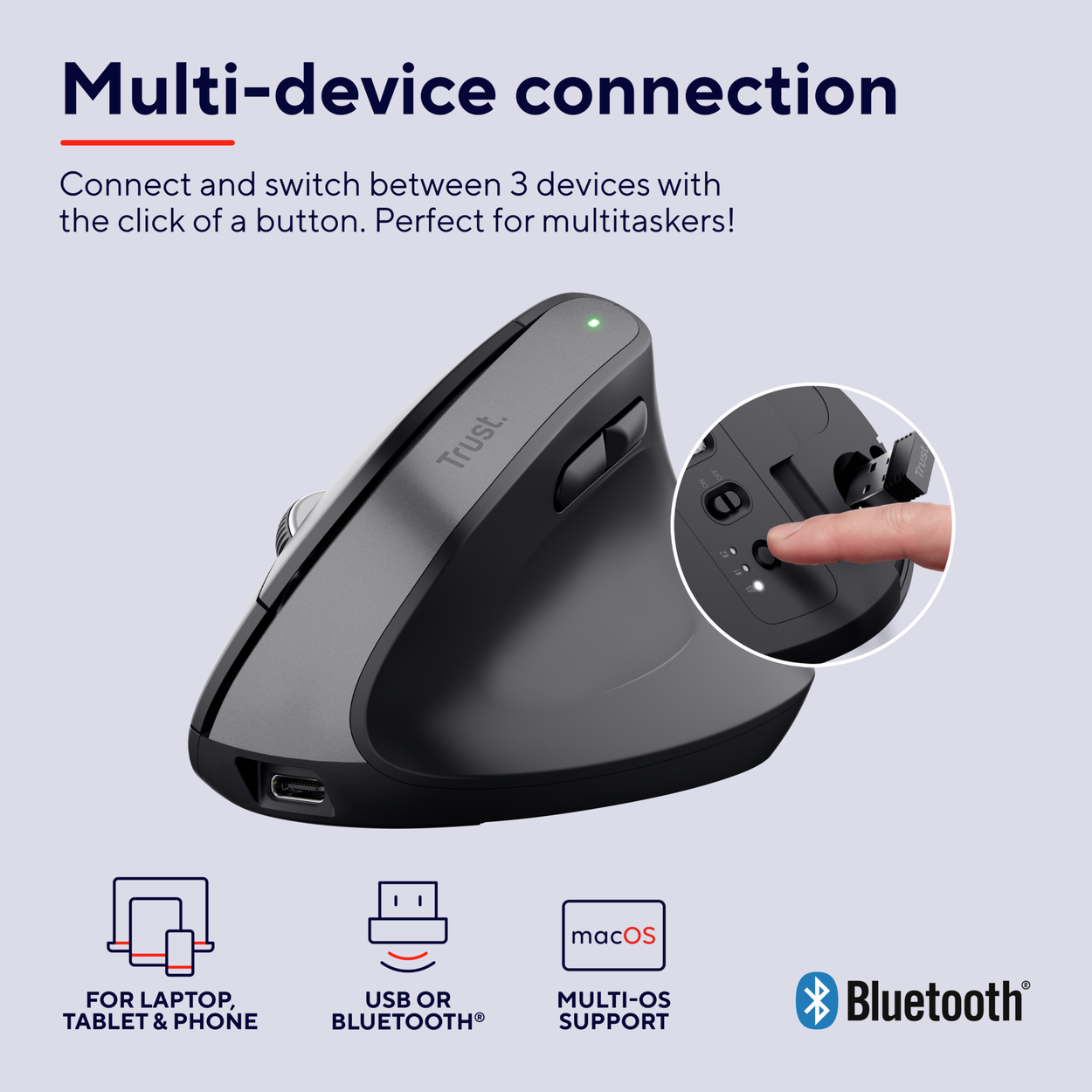 Trust BAYO+ Advanced Ergonomic Wireless Mouse