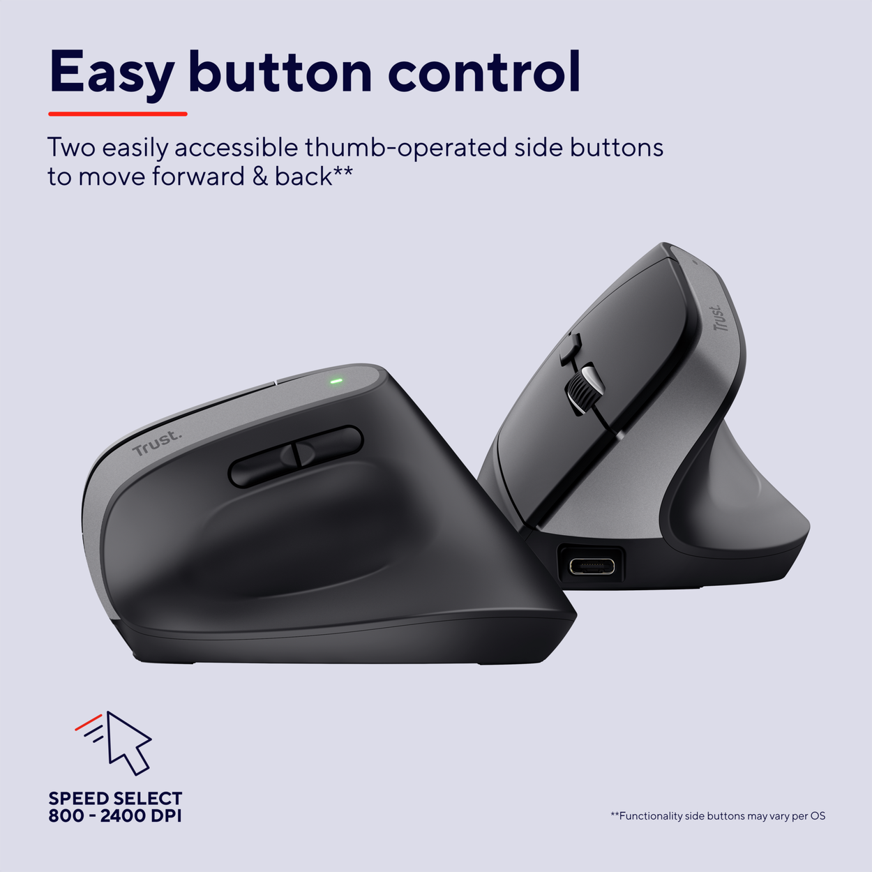 Trust BAYO+ Advanced Ergonomic Wireless Mouse