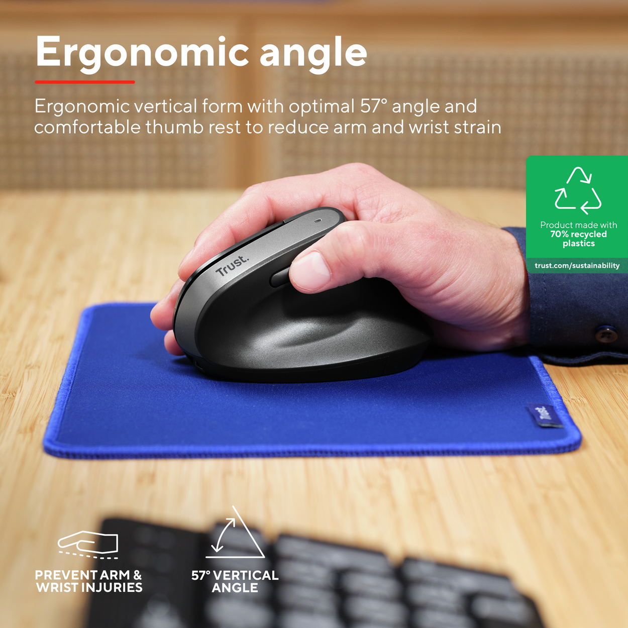 Trust BAYO+ Advanced Ergonomic Wireless Mouse