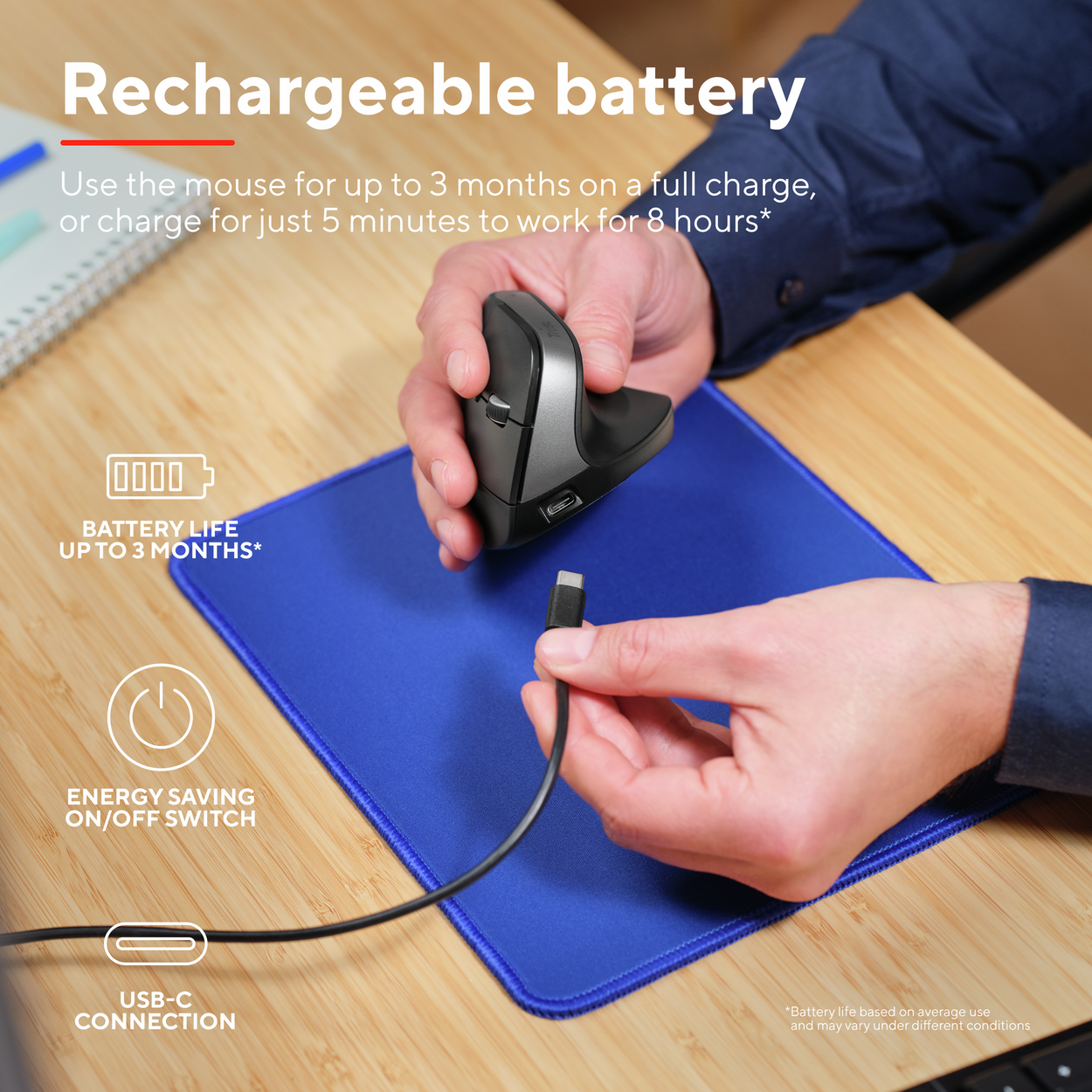 Trust BAYO+ Advanced Ergonomic Wireless Mouse