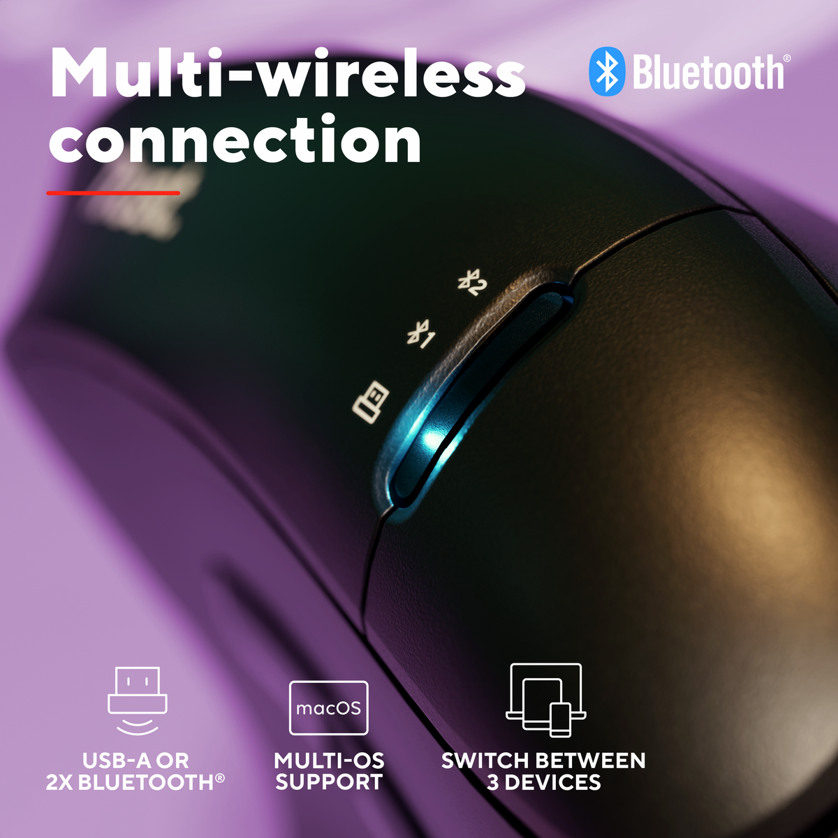 Trust VYRAN Ergonomic Multi-Wireless Hyperscroll Mouse Black