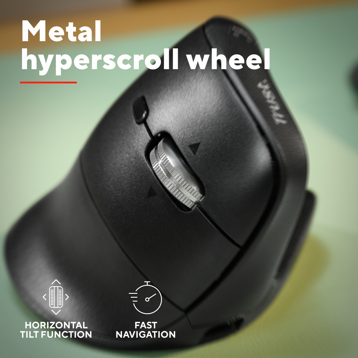 Trust VYRAN Ergonomic Multi-Wireless Hyperscroll Mouse Black