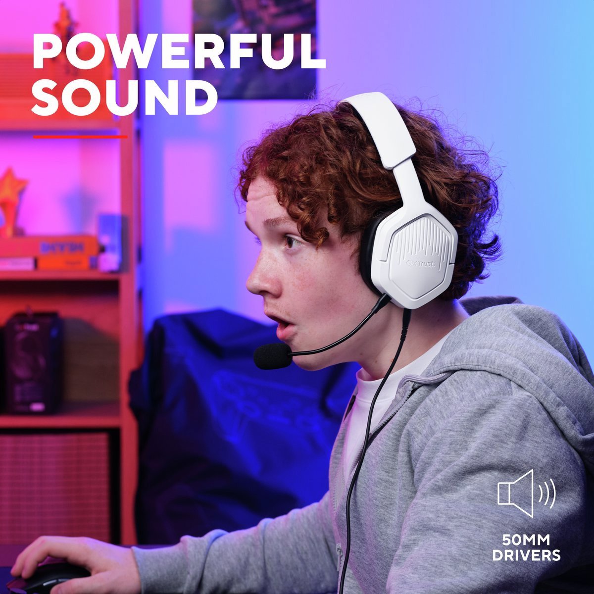 Trust GXT1492W RAVOX Wired White Gaming Headset