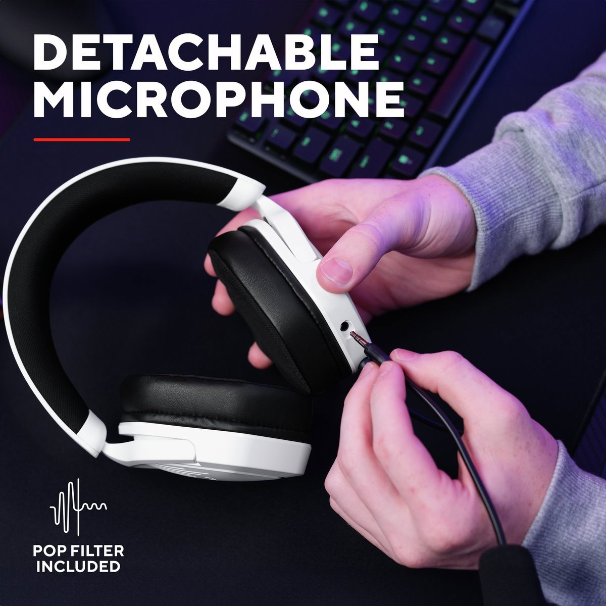 Trust GXT1492W RAVOX Wired White Gaming Headset
