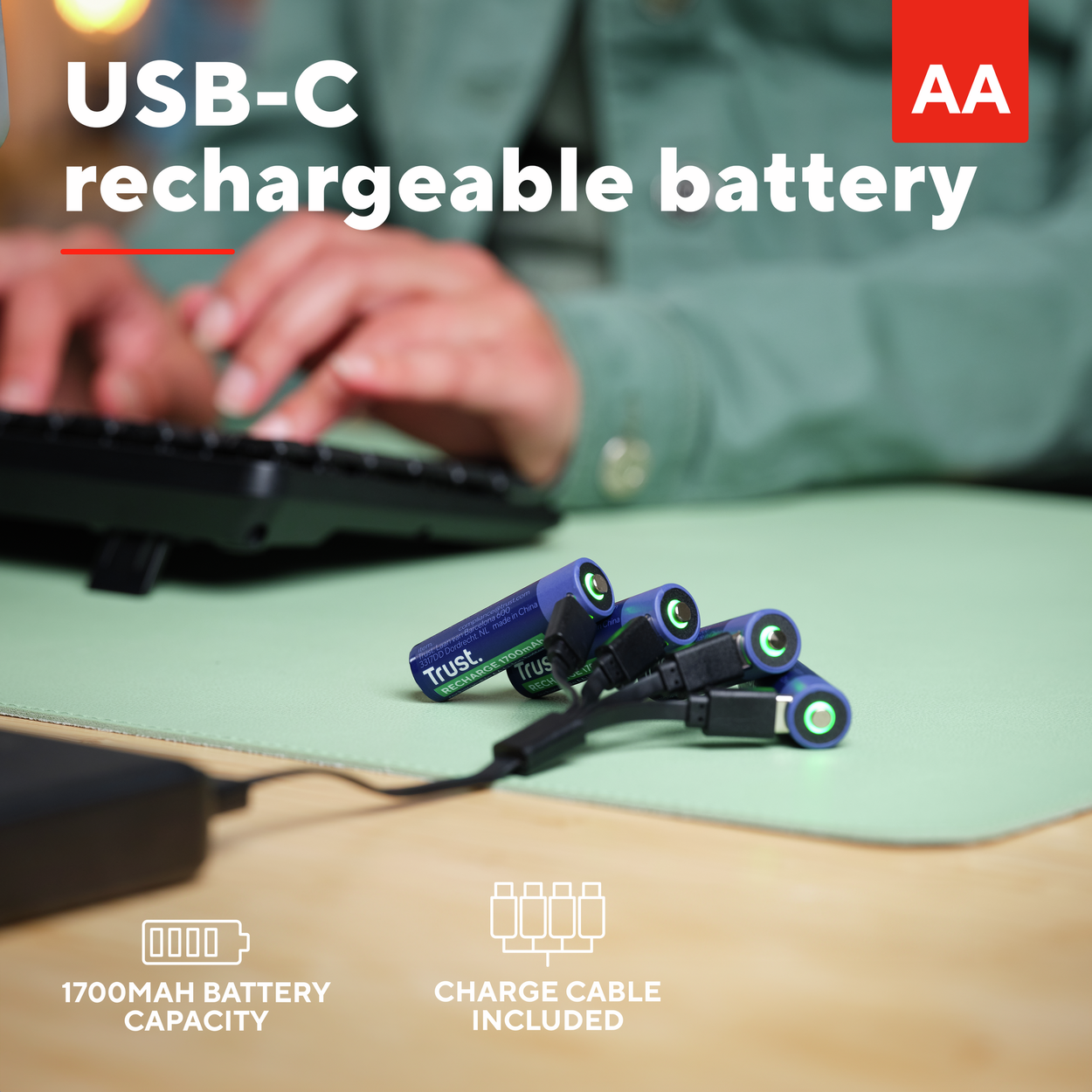 Trust USB-C Rechargeable Batteries 4P - AA