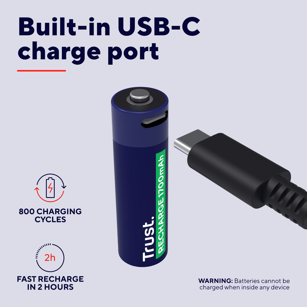 Trust USB-C Rechargeable Batteries 4P - AA