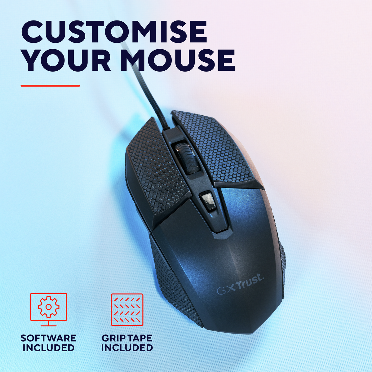Trust GXT121 FELOX+ Illuminated Gaming Mouse gamer egér