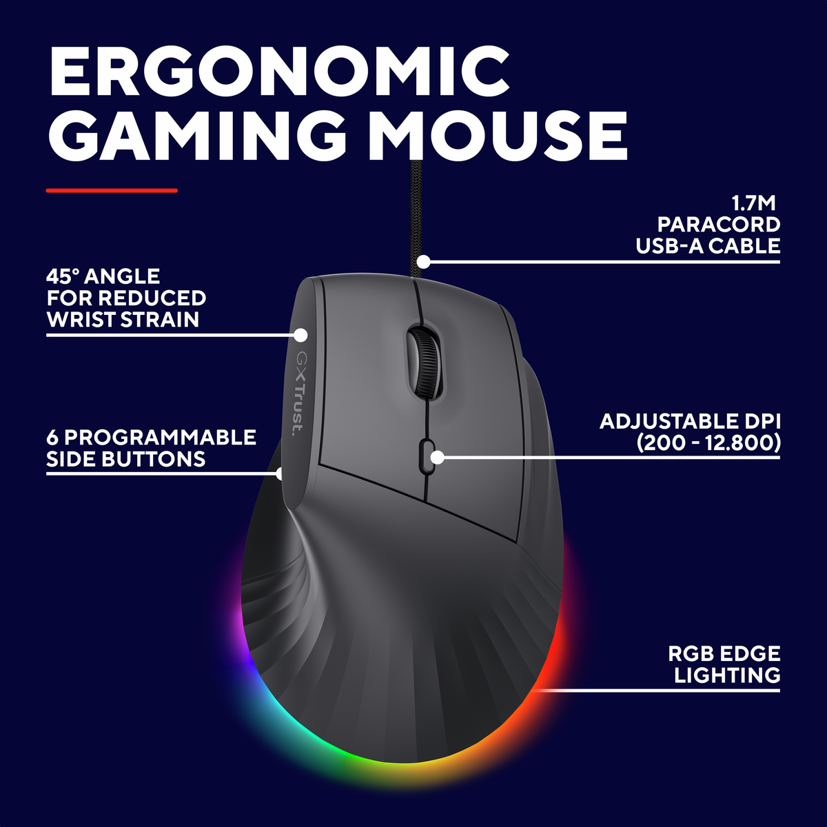Trust GXT145 REXXA Ergonomic Gaming Mouse