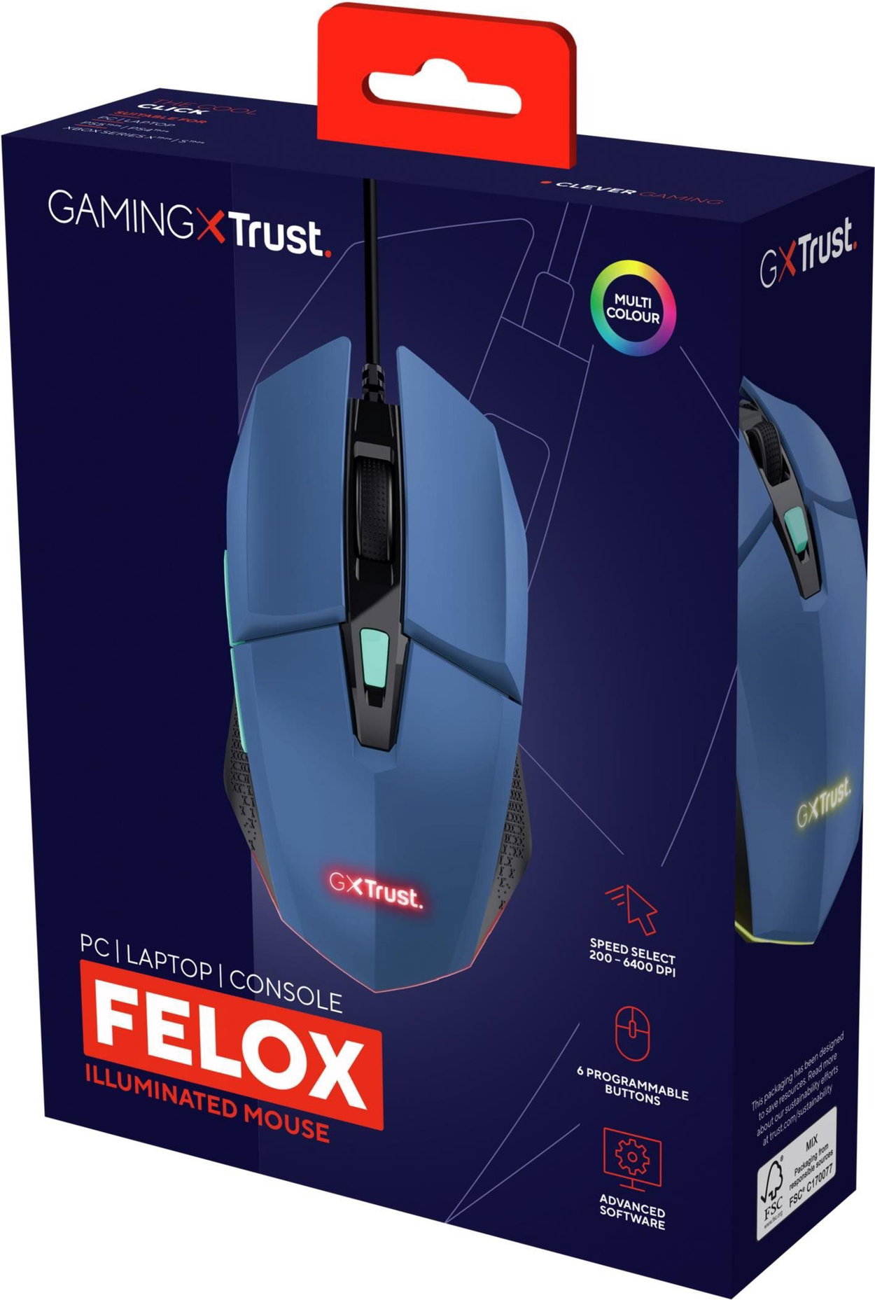 Trust GXT109B FELOX Gaming Mouse Blue
