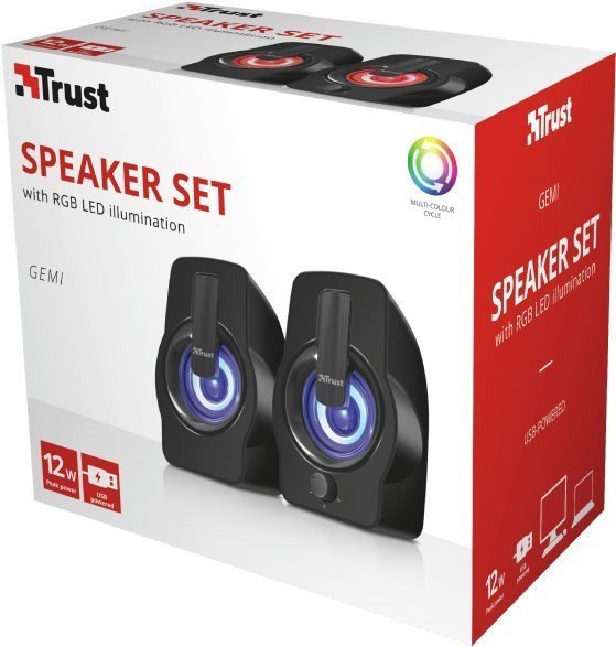 Trust GEMI 2.0 Speaker RGB Fekete hangszórók - fekete