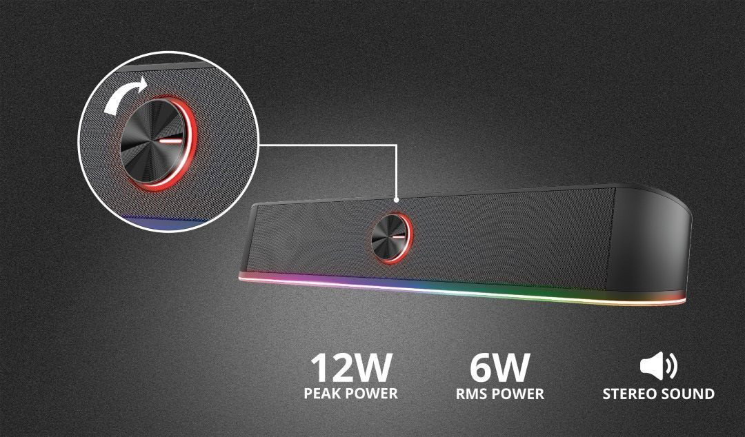 Trust GXT 619 Thorne RGB Soundbar Black