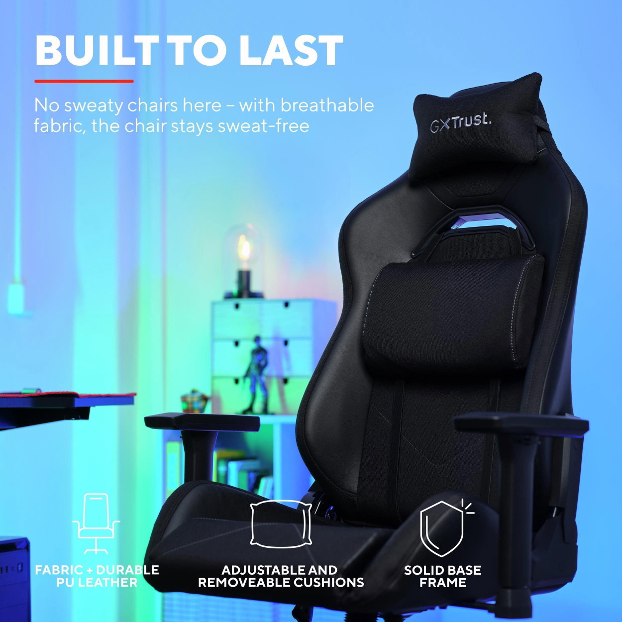 Trust GXT714 RUYA Gaming Chair Black - fekete