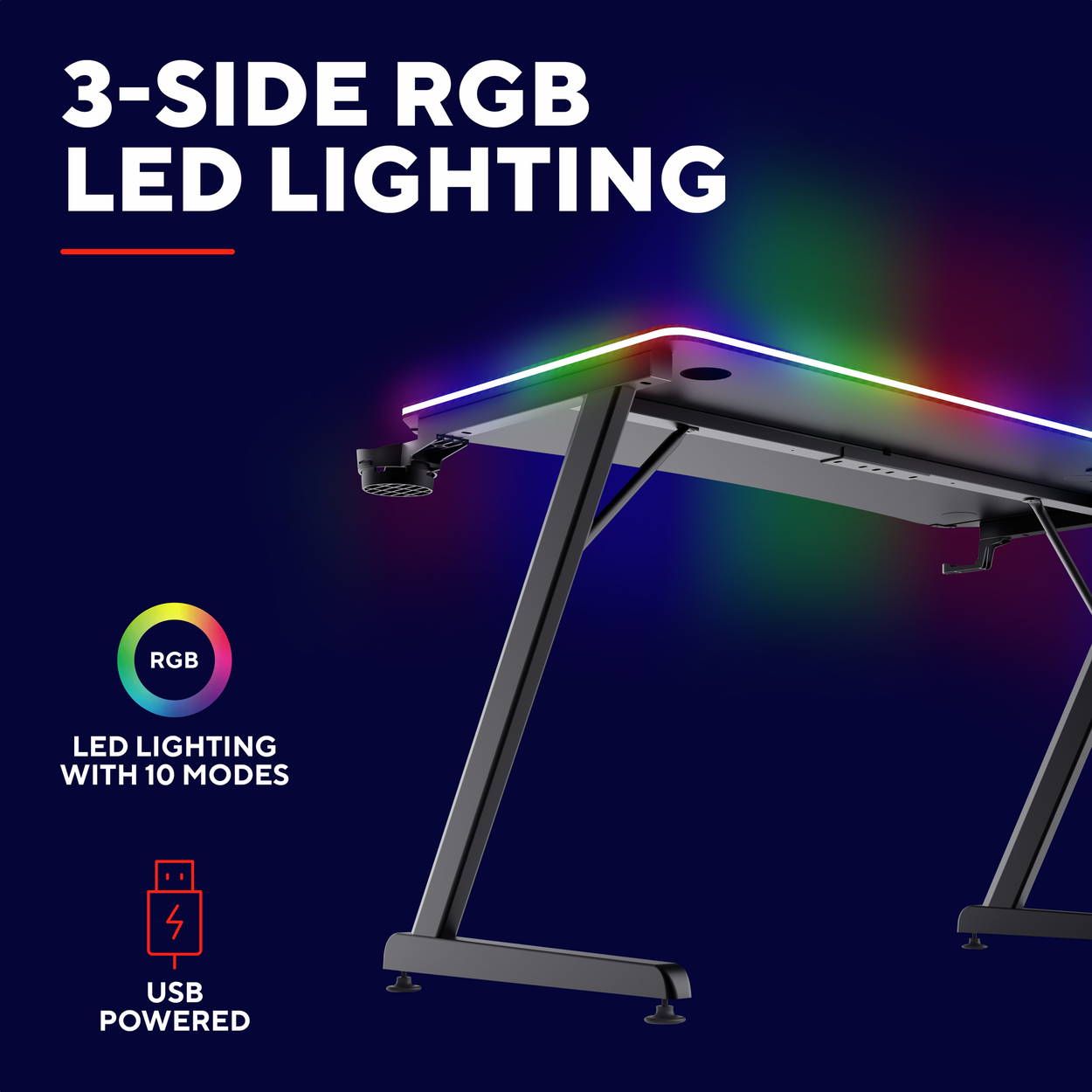 TRUST GXT710 Luminus Pro RGB gaming desk