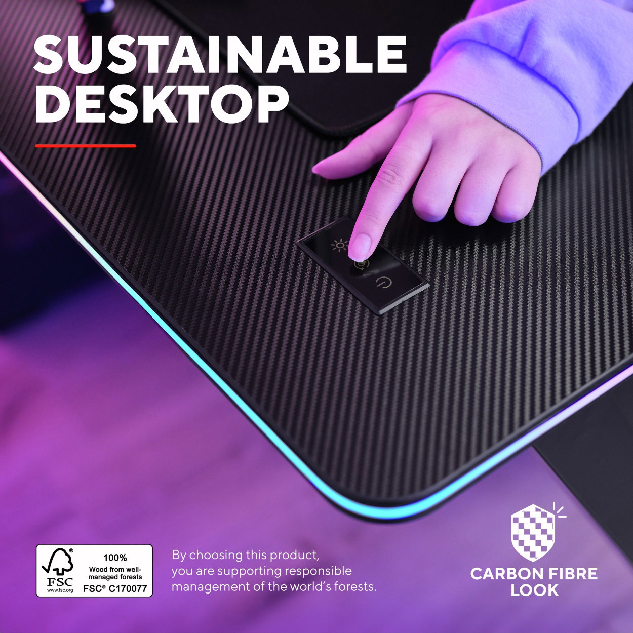 TRUST GXT710 Luminus Pro RGB gaming desk