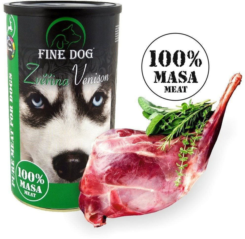 Konzerva pro psy Fine Dog konzerva zvěřina 100 % masa 1200 g