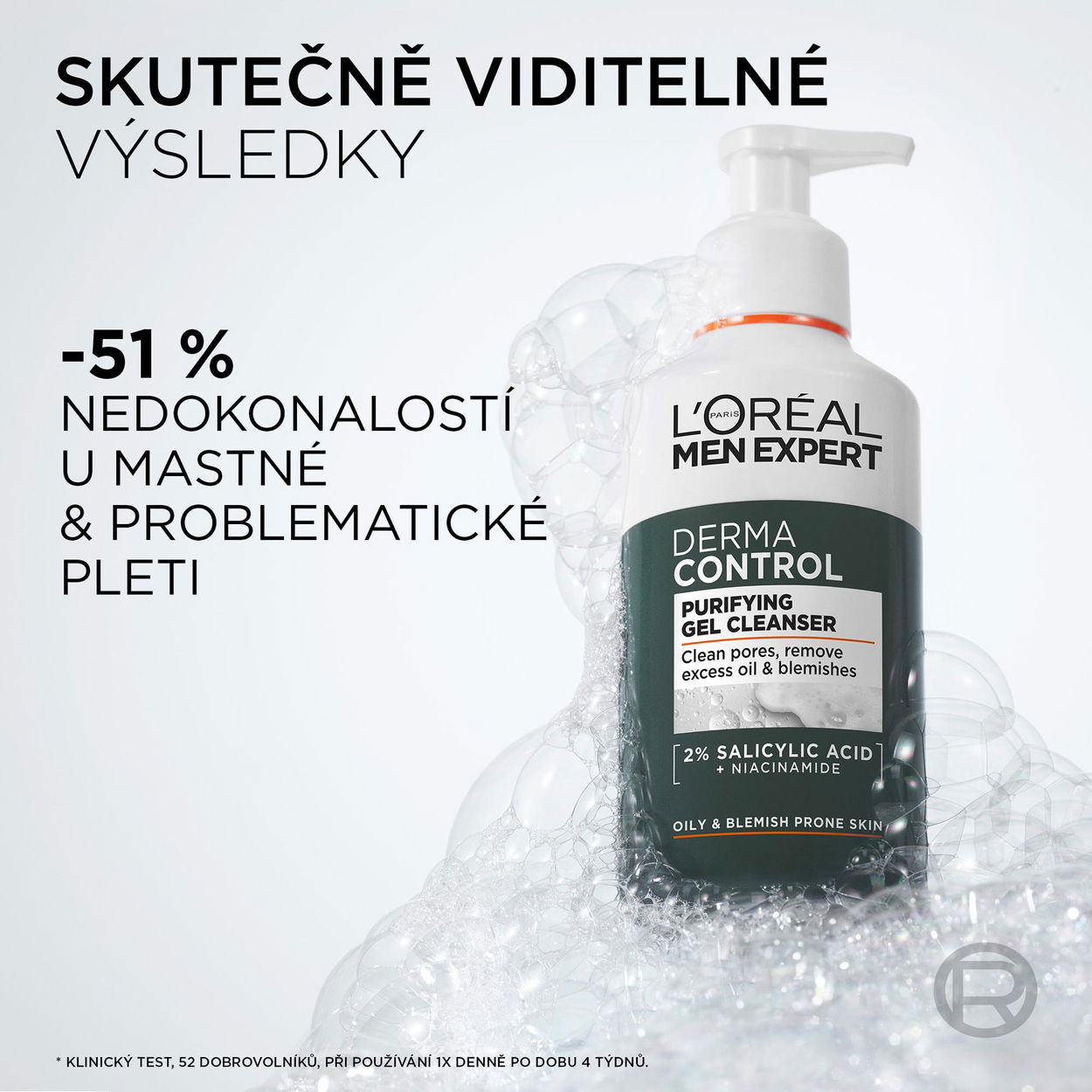 Čisticí gel L'Oréal Paris Men Expert Derma Control 260 ml
