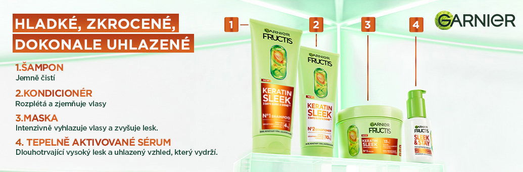 GARNIER Fructis Keratin Sleek sampon 200 ml