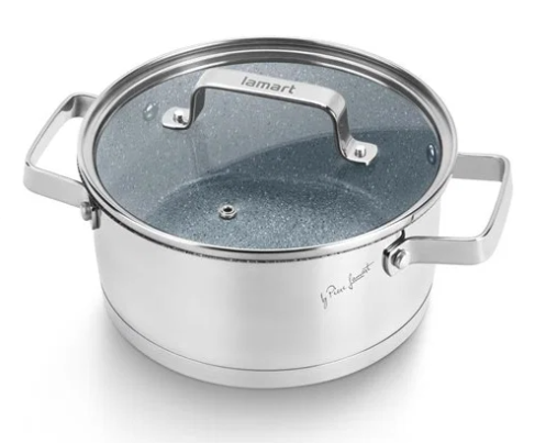 LAMART-Topf, Edelstahl, 24 cm, STONESS LT1104